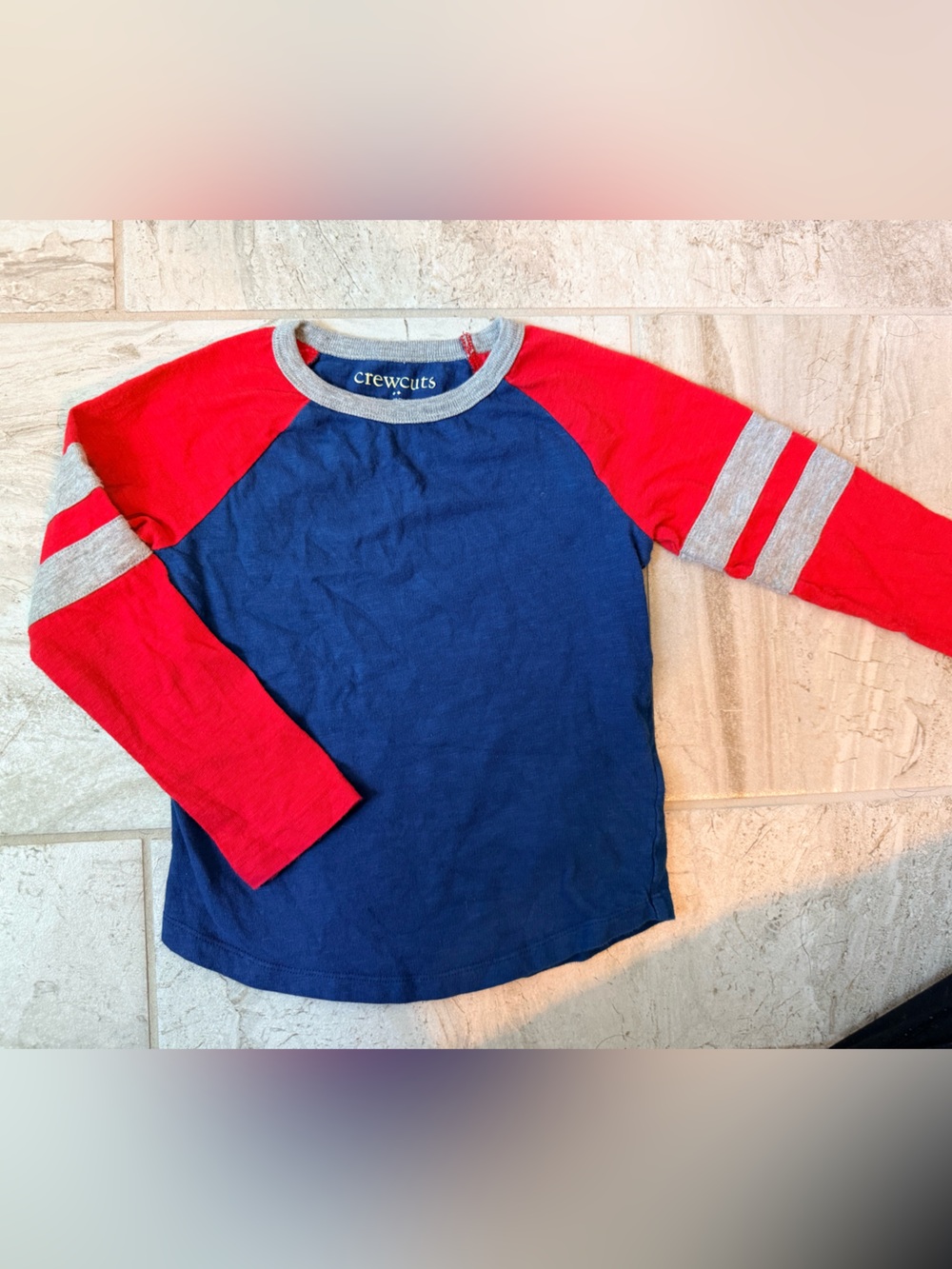Crewcuts Boys' Navy & Red Long Sleeve Shirt // Sz XXS (3-4)